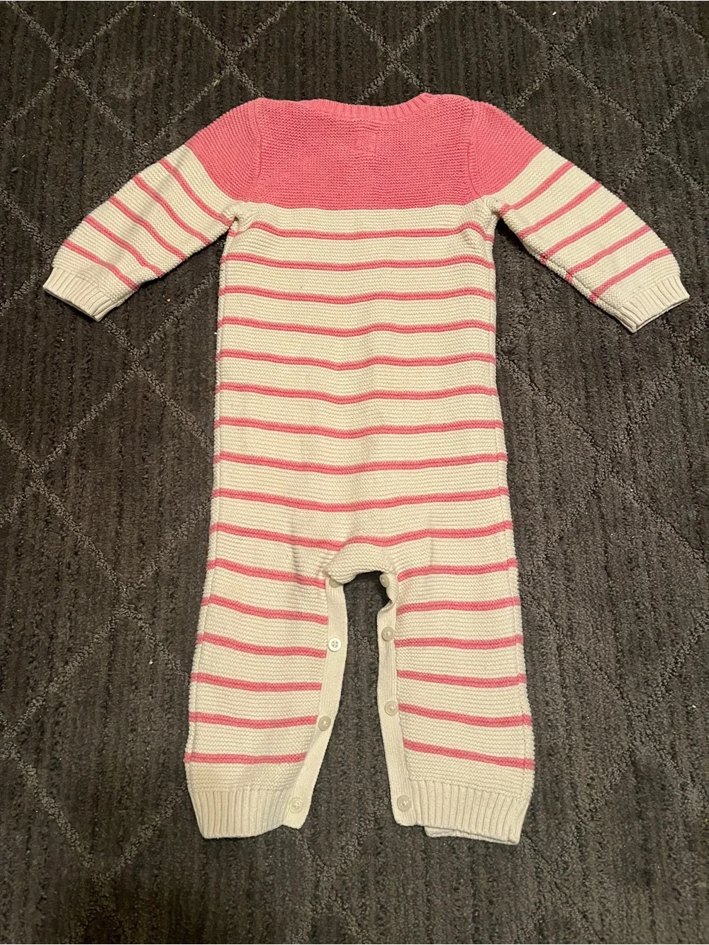 Baby Gap Girls Pink and Cream Striped Sweater Knit One-Piece Size 6-12M